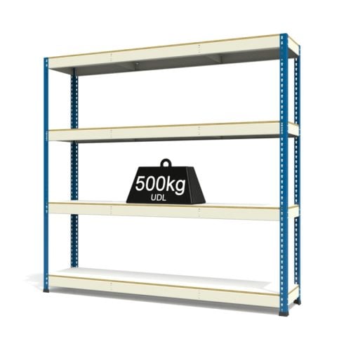 RAX1 White and Blue with Melamine Shelves