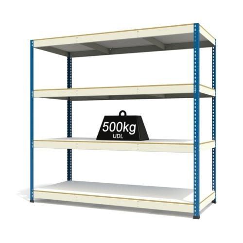 RAX1 White and Blue with Melamine Shelves