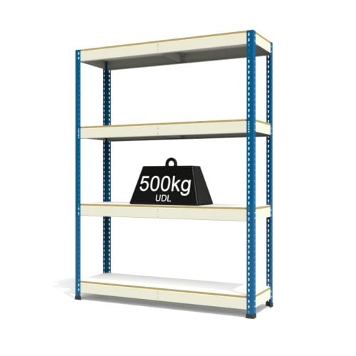 RAX1 White and Blue with Melamine Shelves