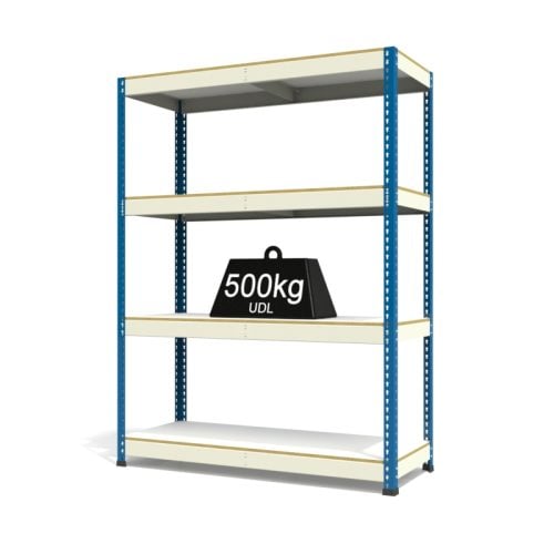 RAX1 White and Blue with Melamine Shelves