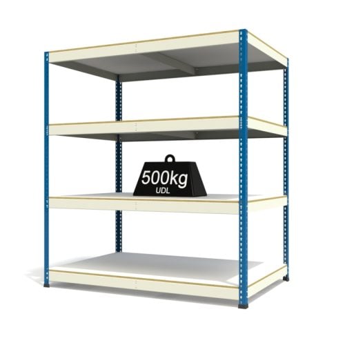 RAX1 White and Blue with Melamine Shelves