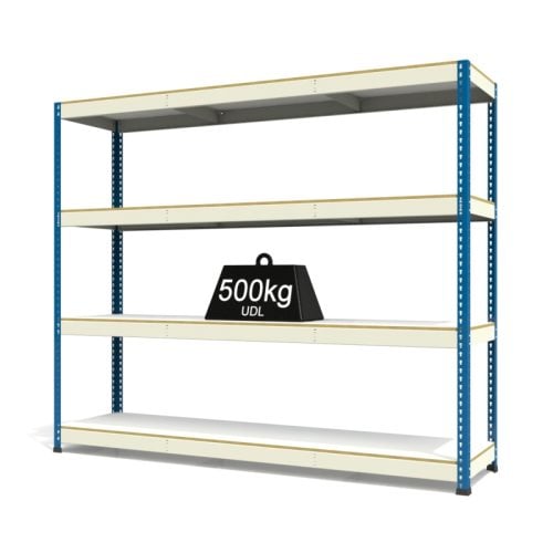 RAX1 White and Blue with Melamine Shelves