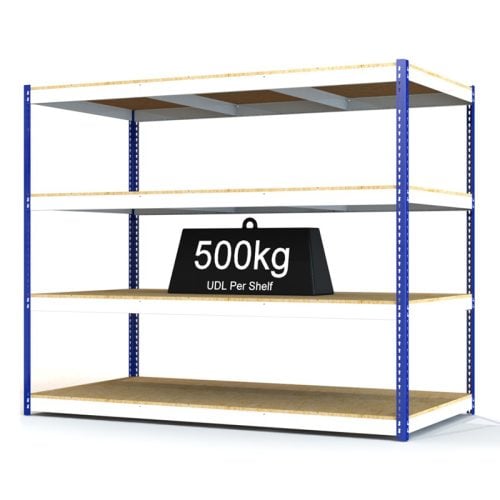 RAX 1 - Heavy Duty Racking with 4 Levels - White and Blue