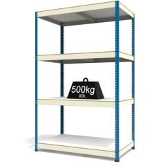 RAX1 White and Blue with Melamine Shelves