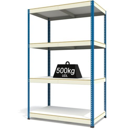 RAX1 White and Blue with Melamine Shelves