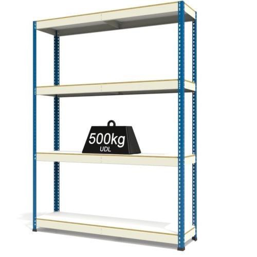 RAX1 White and Blue with Melamine Shelves