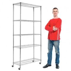 Chrome shelving unit