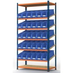 Kanban storage unit with bins