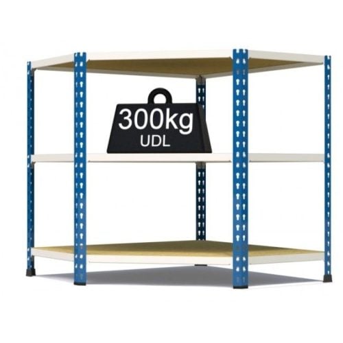 Rax 2 Corner Medium Duty Shelving - Blue and White - Image 3