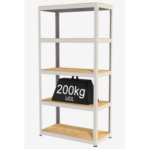 Rax Value Steel Shelving - Smoke White with MDF Shelves - Image 2