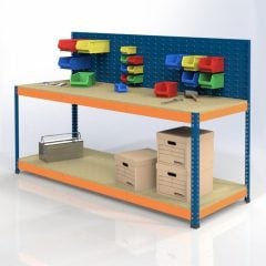 Heavy duty workbench with louvre panel