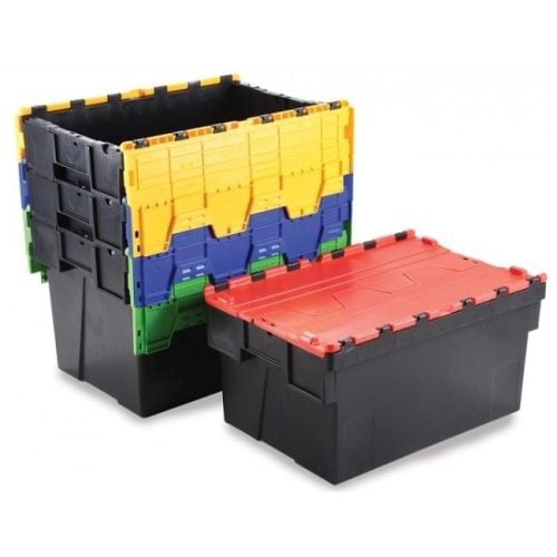 Skip to the beginning of the images gallery Pack of Two Euro Containers With Attached Coloured Lids